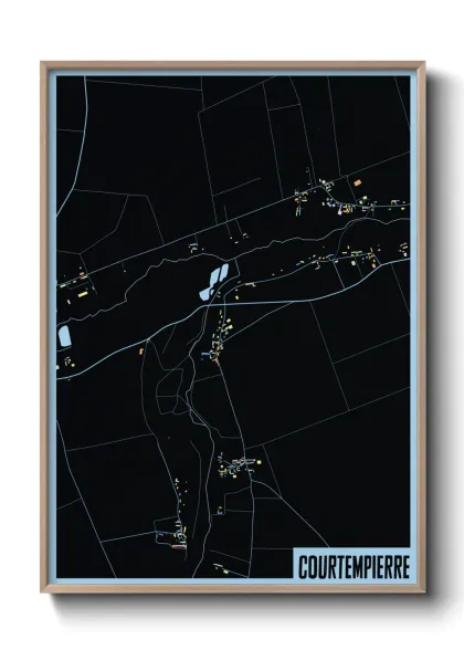 Une affiche de carte sur Courtempierre