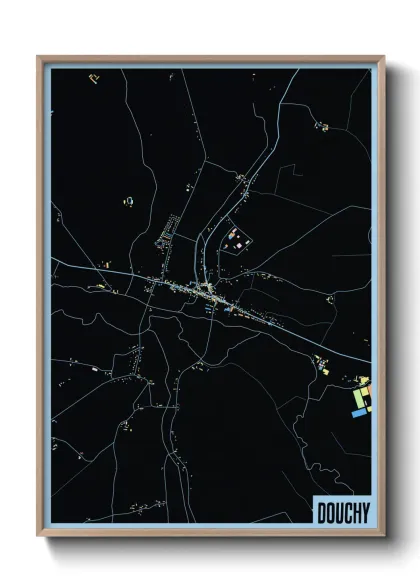 Une affiche de carte sur Douchy