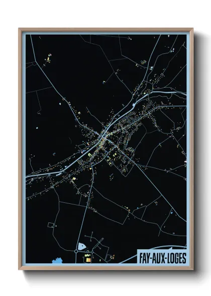 Une affiche de carte sur Fay-aux-Loges