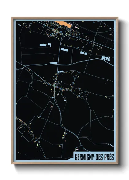 Une affiche de carte sur Germigny-des-Prés