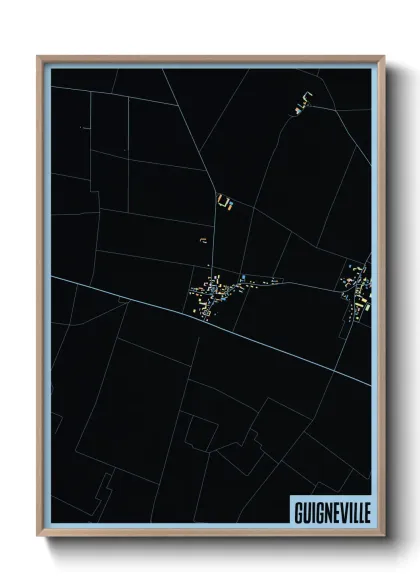 Une affiche de carte sur Guigneville