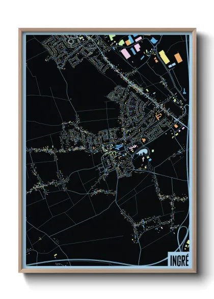 Une affiche de carte sur Ingré