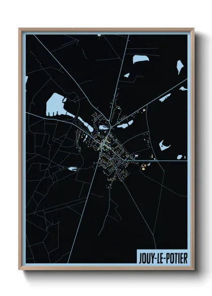 Une affiche de carte sur Jouy-le-Potier