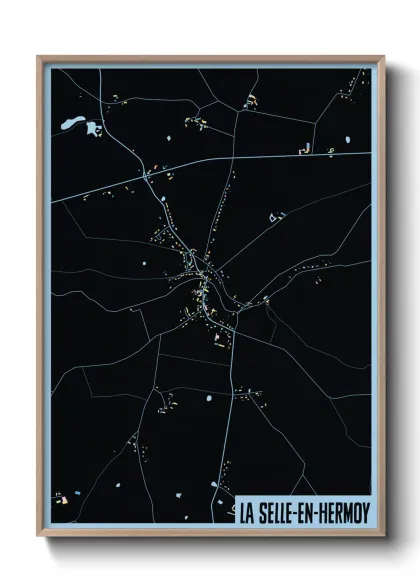Une affiche de carte sur La Selle-en-Hermoy