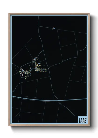 Une affiche de carte sur Laas