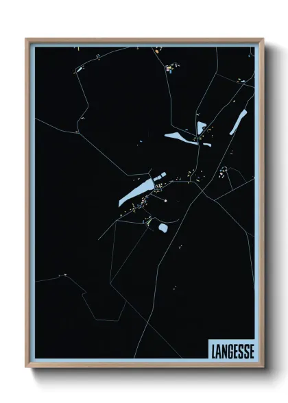 Une affiche de carte sur Langesse