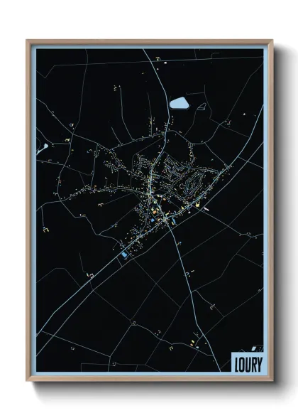 Une affiche de carte sur Loury