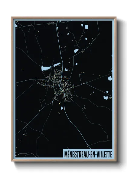 Une affiche de carte sur Ménestreau-en-Villette