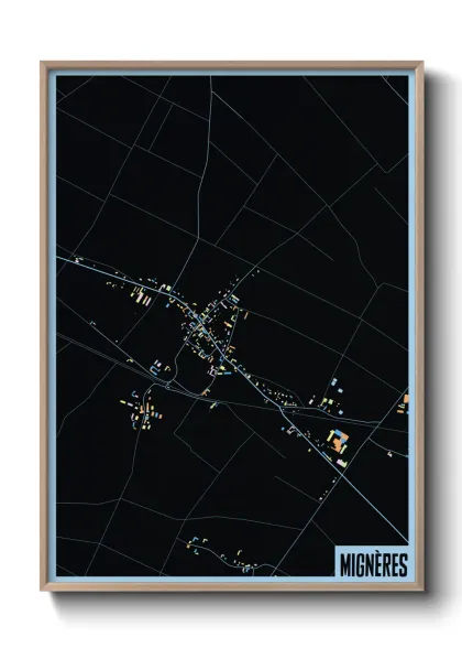 Une affiche de carte sur Mignères