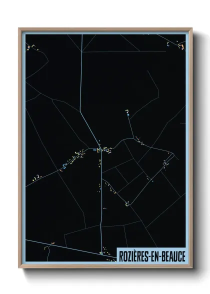 Une affiche de carte sur Rozières-en-Beauce