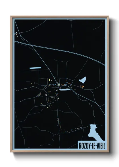 Une affiche de carte sur Rozoy-le-Vieil