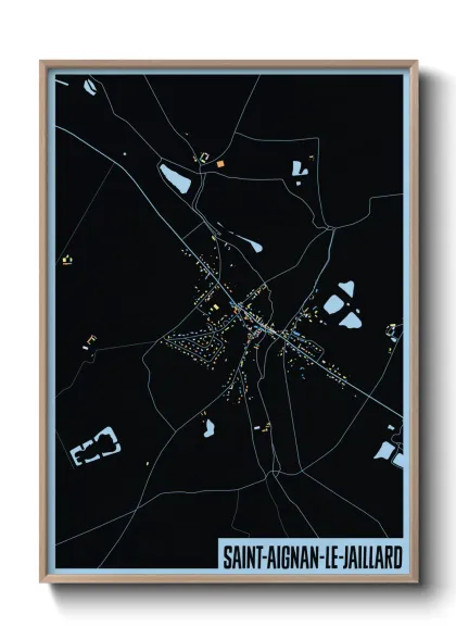 Une affiche de carte sur Saint-Aignan-le-Jaillard