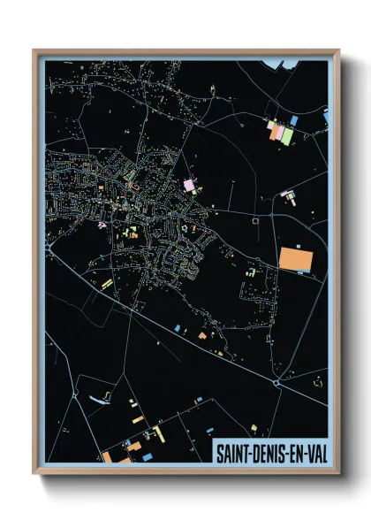 Une affiche de carte sur Saint-Denis-en-Val