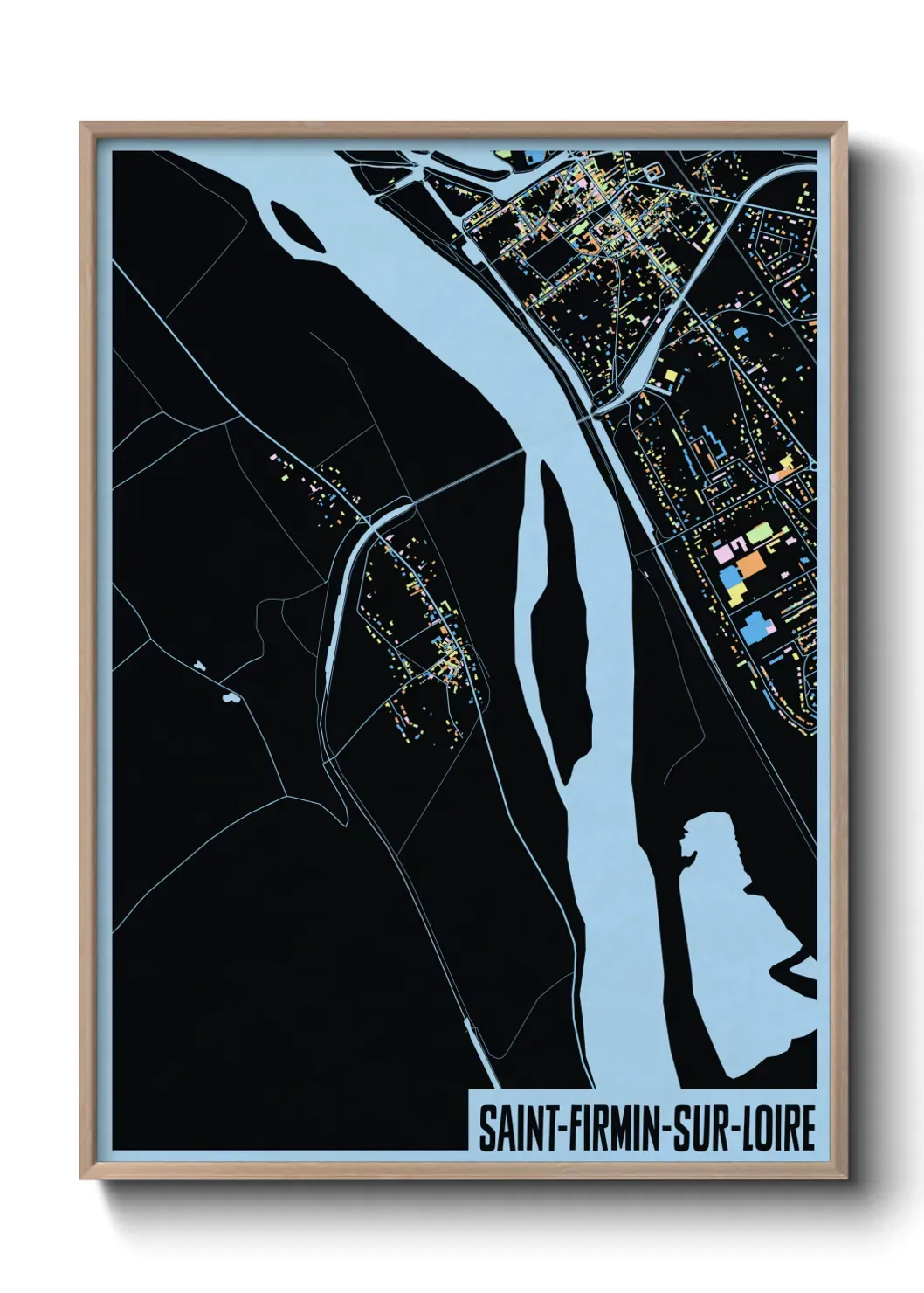 Un poster carte Saint-Firmin-sur-Loire
