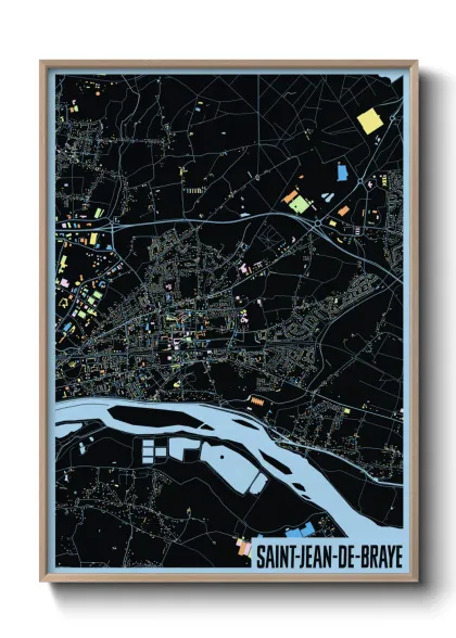Une affiche de carte sur Saint-Jean-de-Braye