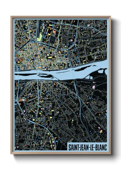 Une affiche de carte sur Saint-Jean-le-Blanc
