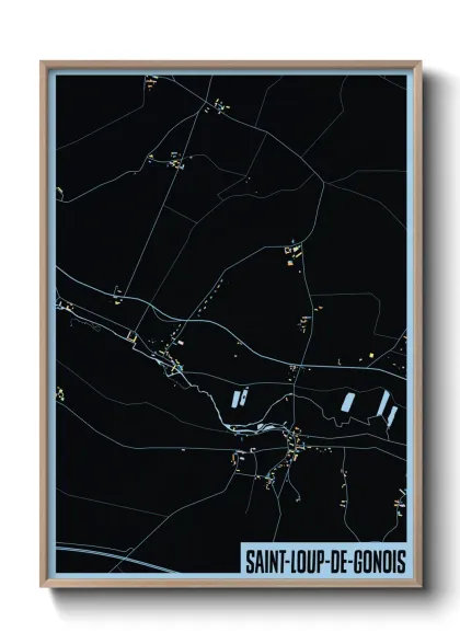 Une affiche de carte sur Saint-Loup-de-Gonois