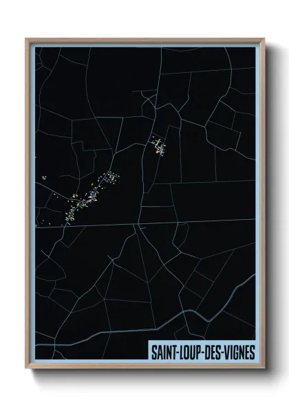 Une affiche de carte sur Saint-Loup-des-Vignes