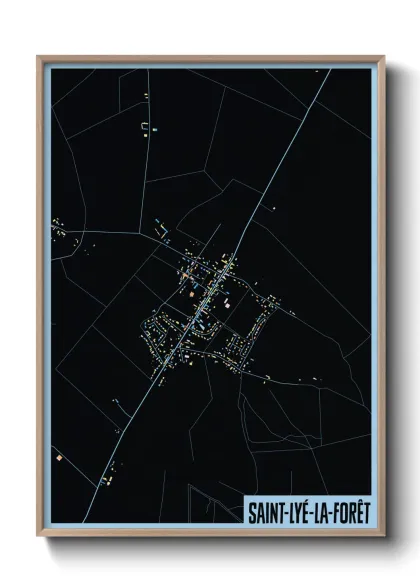 Une affiche de carte sur Saint-Lyé-la-Forêt