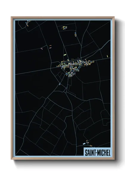Une affiche de carte sur Saint-Michel