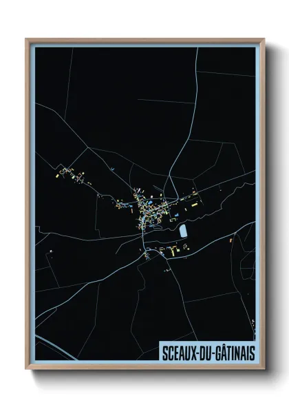 Une affiche de carte sur Sceaux-du-Gâtinais