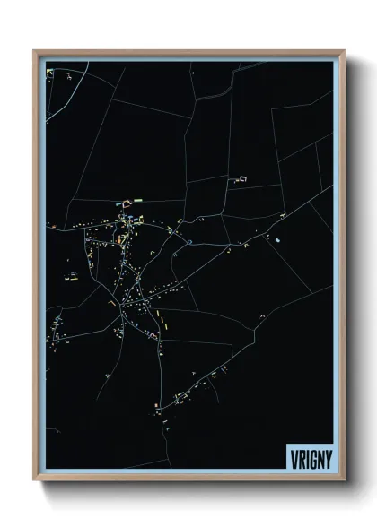 Une affiche de carte sur Vrigny