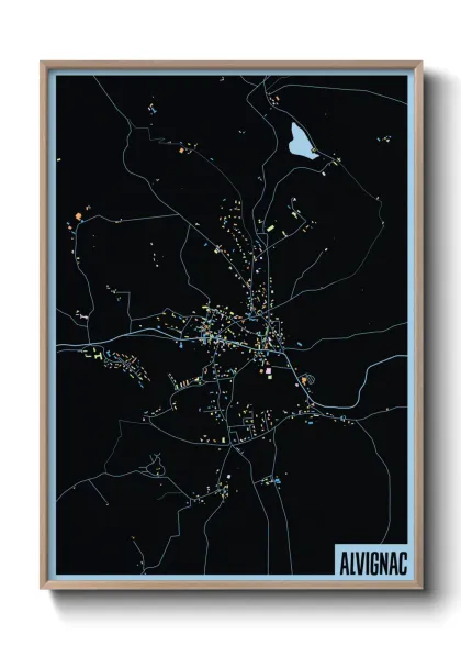 Une affiche de carte sur Alvignac