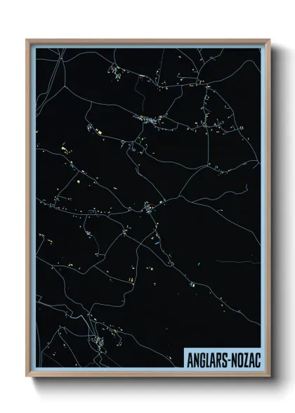 Une affiche de carte sur Anglars-Nozac