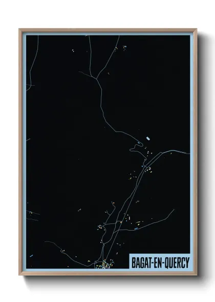 Une affiche de carte sur Bagat-en-Quercy