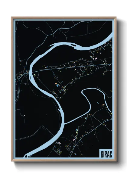 Une affiche de carte sur Girac