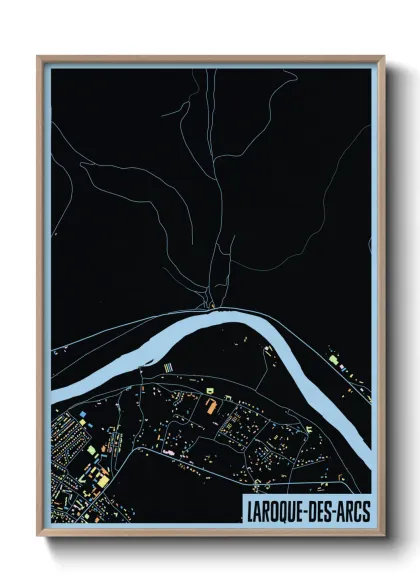 Une affiche de carte sur Laroque-des-Arcs