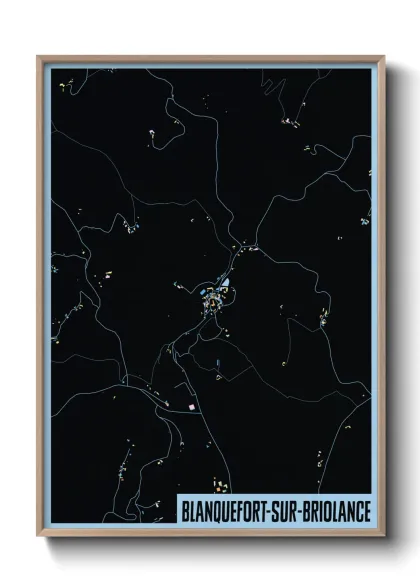 Une affiche de carte sur Blanquefort-sur-Briolance