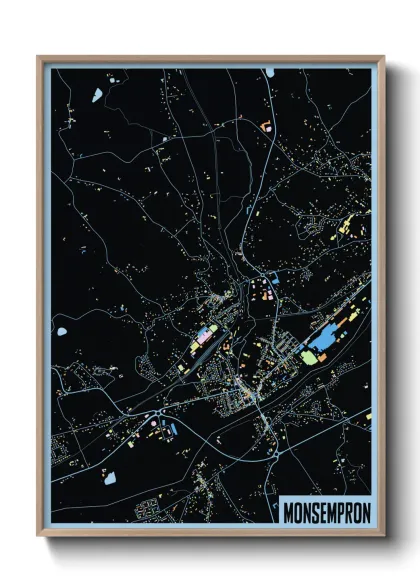 Une affiche de carte sur Monsempron