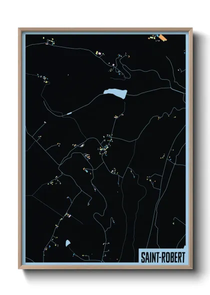 Une affiche de carte sur Saint-Robert