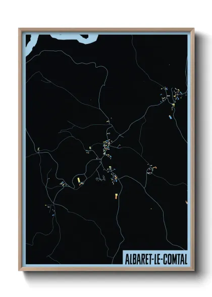 Une affiche de carte sur Albaret-le-Comtal