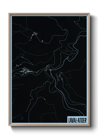 Une affiche de carte sur Laval-Atger