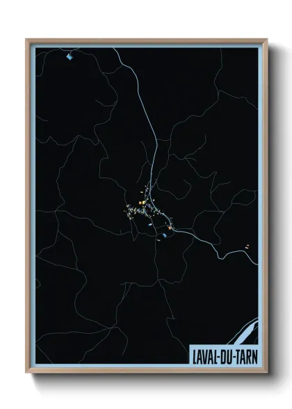 Une affiche de carte sur Laval-du-Tarn