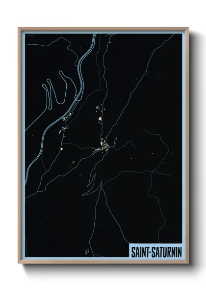 Une affiche de carte sur Saint-Saturnin