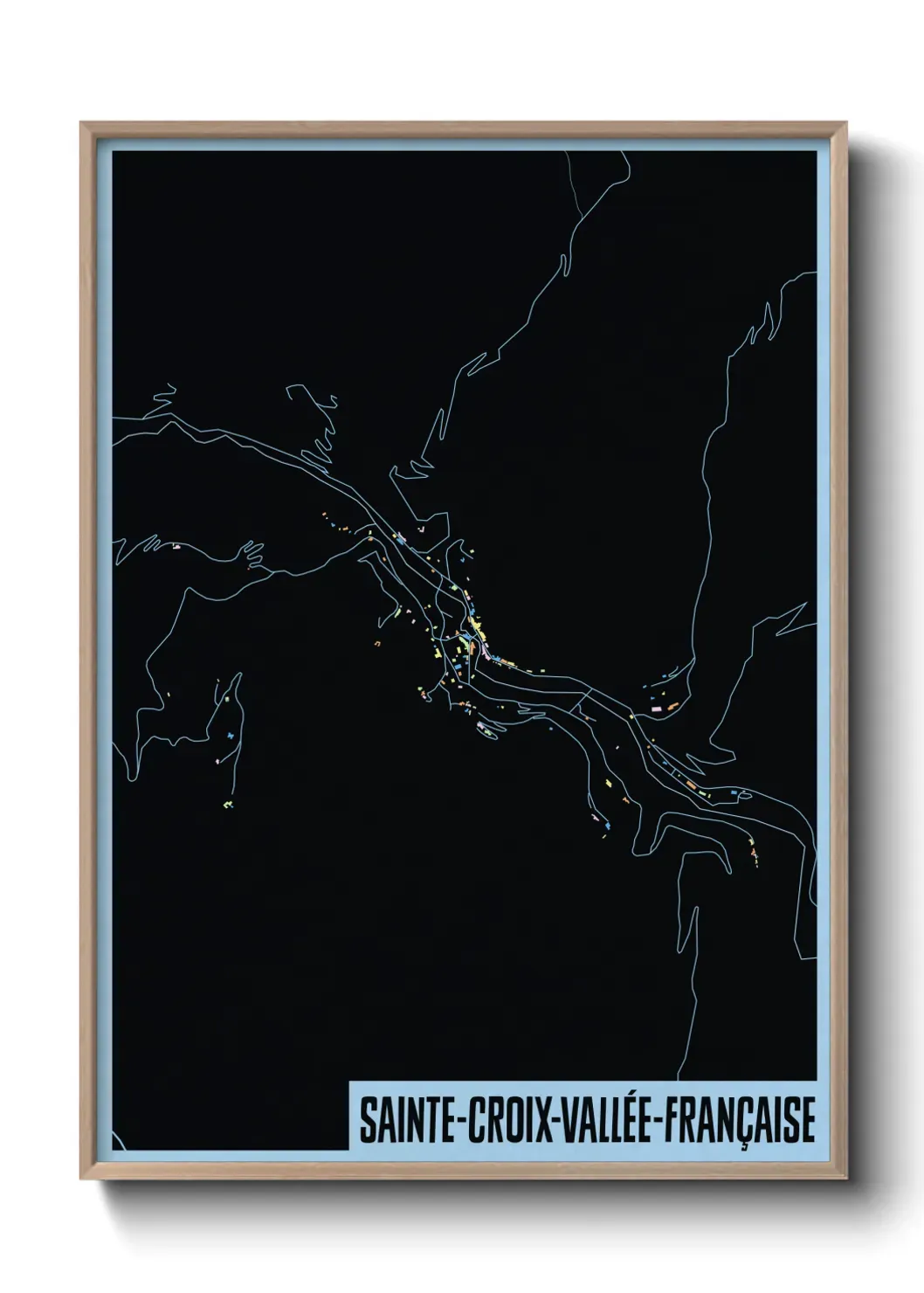 Un poster carte Sainte-Croix-Vallée-Française