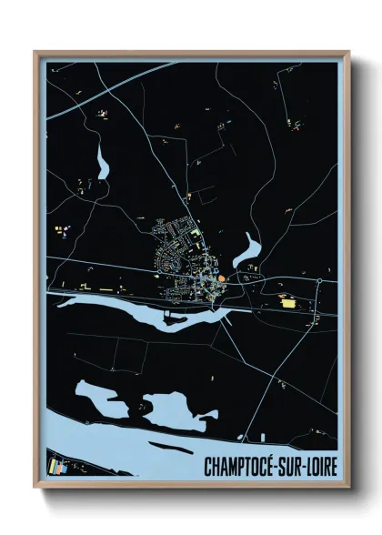 Une affiche de carte sur Champtocé-sur-Loire