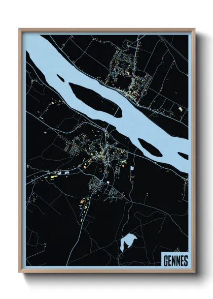 Une affiche de carte sur Gennes