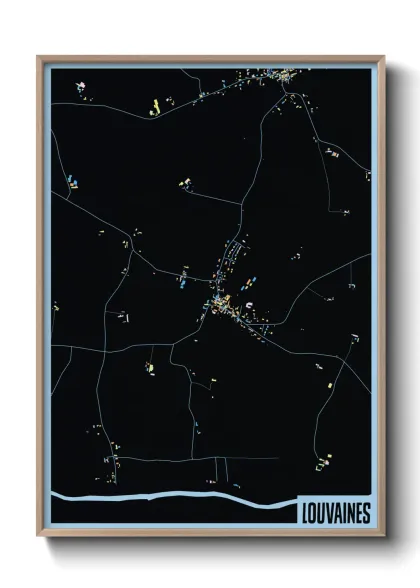 Une affiche de carte sur Louvaines