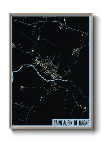 Une affiche de carte sur Saint-Aubin-de-Luigné