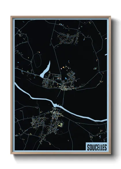 Une affiche de carte sur Soucelles