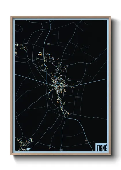 Une affiche de carte sur Tigné