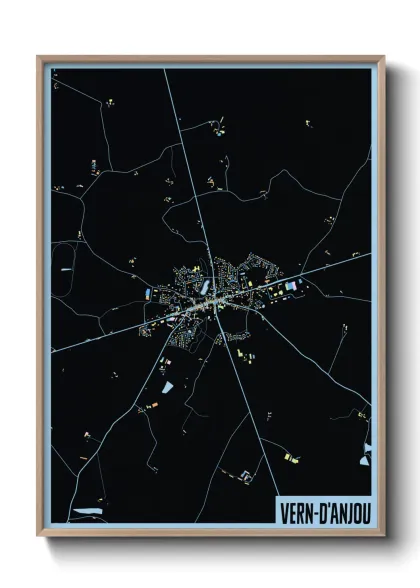 Une affiche de carte sur Vern-d'Anjou