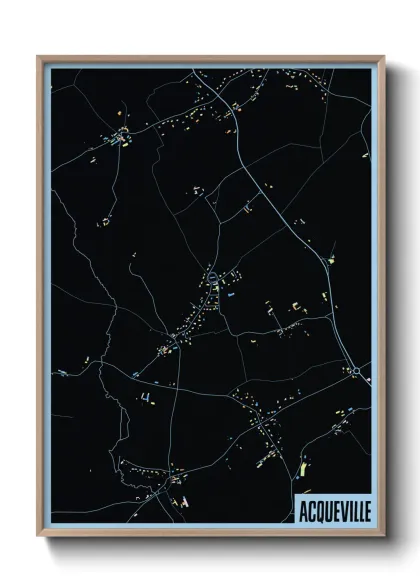 Une affiche de carte sur Acqueville