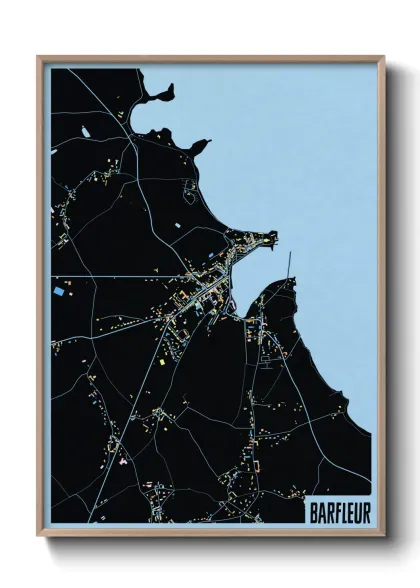 Une affiche de carte sur Barfleur