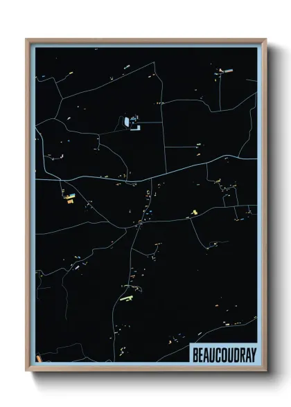 Une affiche de carte sur Beaucoudray