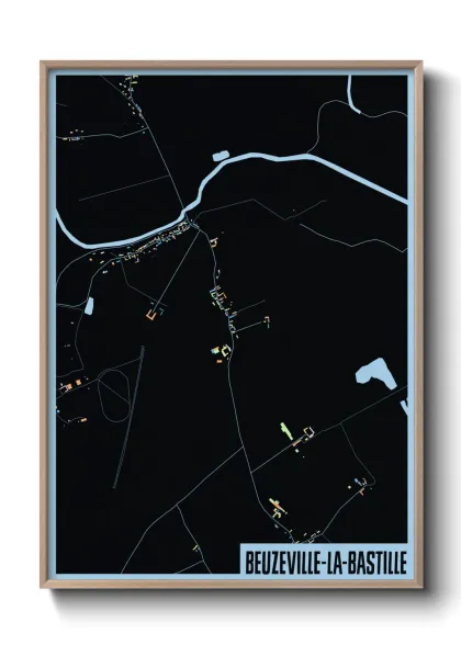 Une affiche de carte sur Beuzeville-la-Bastille